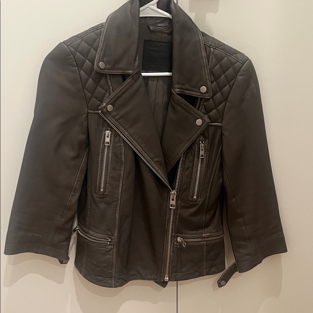 ALL SAINTS SIZE 4 PERFECT GREY MOTO